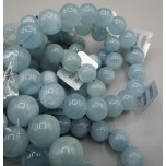 12 mm Gemstone Round Bead Bracelet - 10 pcs pack - Aquamarine